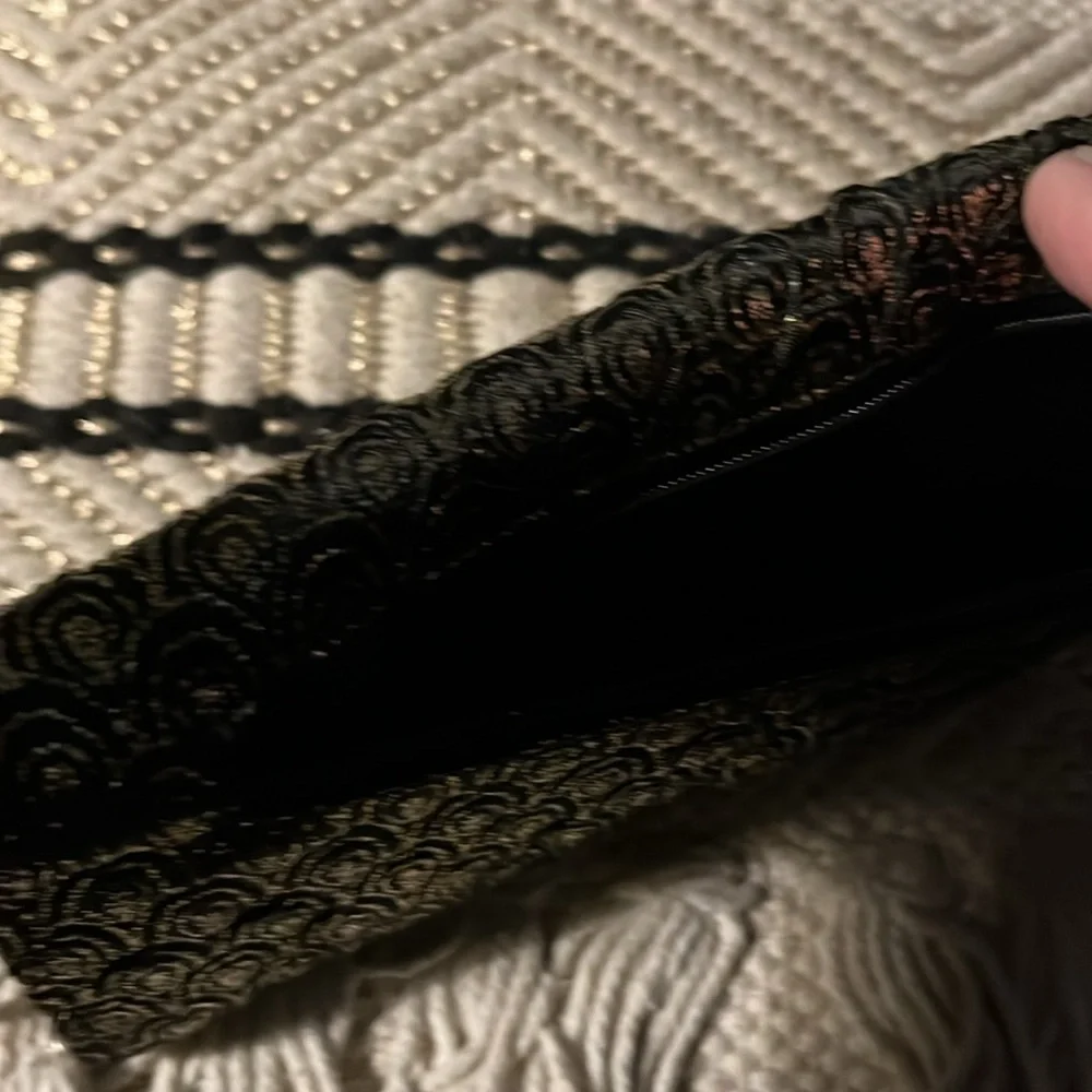 Black & Gold Fabric Evening Bag